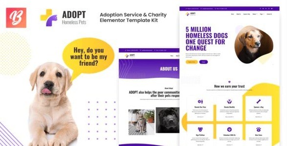 Adopt - Adoption Service & Charity Elementor Template Kit