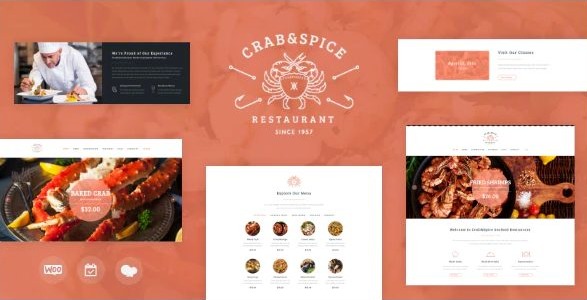 Crab & Spice | Restaurant and Cafe Food WordPress Theme
