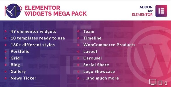 Elementor Widgets Mega Pack - Addons for Elementor Page Builder WordPress Plugin - 1
