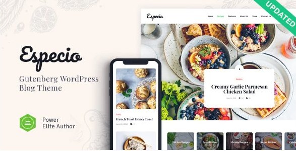 Especio | Personal Gutenberg Food Blog WordPress Theme