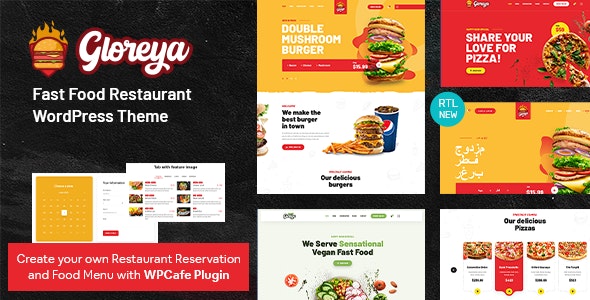 Gloreya - Restaurant Fast Food & Delivery WooCommerce Theme