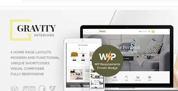 Gravity | A Contemporary Interior Design & Furniture Store WordPress Theme