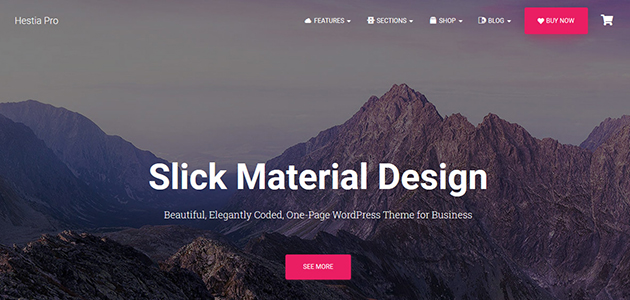 Hestia Pro - Sharp Material Design Theme For Startups