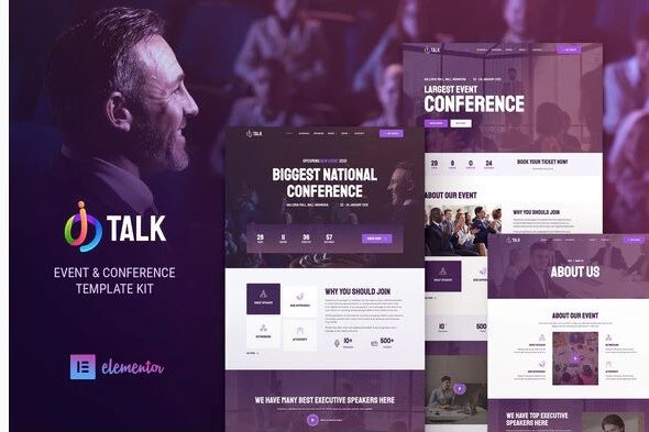 iTalk – Event & Conference Elementor Template Kit