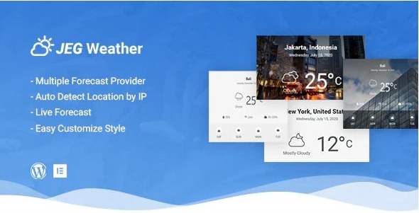 Jeg Weather Forecast WordPress Plugin - Add Ons for Elementor and WPBakery Page Builder - 1