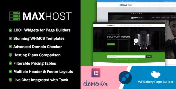 MaxHost - Web Hosting, WHMCS and Corporate Business WordPress Theme with WooCommerce