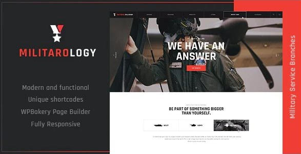 Military Service & Army Veterans Army WordPress Theme