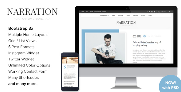 Narration - A Responsive WordPress Blog Theme