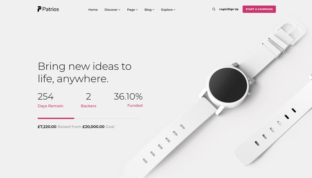 Patrios - WordPress Crowdfunding Theme to Create a Fundraising Site