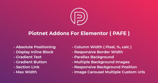 Piotnet Addons For Elementor (PAFE)
