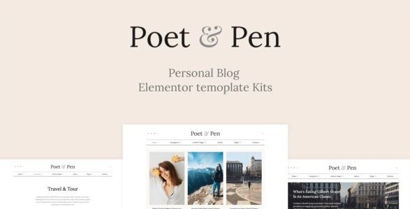 Poet & Pen - Personal Blog Elementor Template Kit