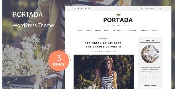 Portada - Elegant Blog Blogging WordPress Theme
