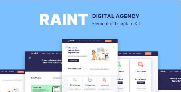 Raint - Digital Agency Elementor Template Kit