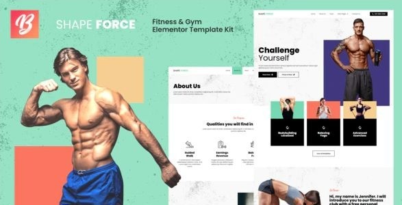 Shape Force - Fitness & Gym Elementor Template Kit