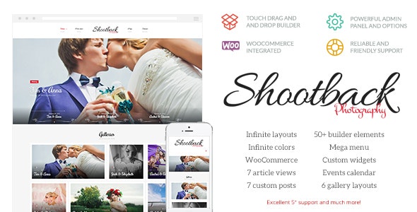 Shootback - Retina Photography WordPress Theme