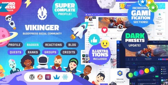 Vikinger - BuddyPress and GamiPress Social Community Theme