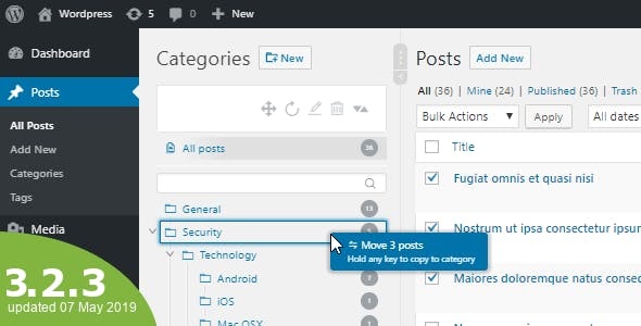 WordPress Real Category Management - Custom category term order / Tree view - 1