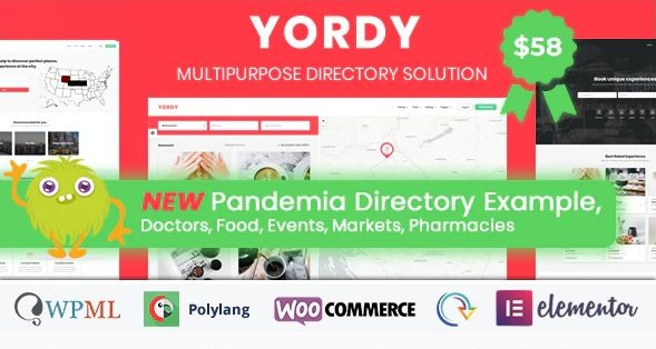 Yordy - Directory Listings WordPress Theme - 1