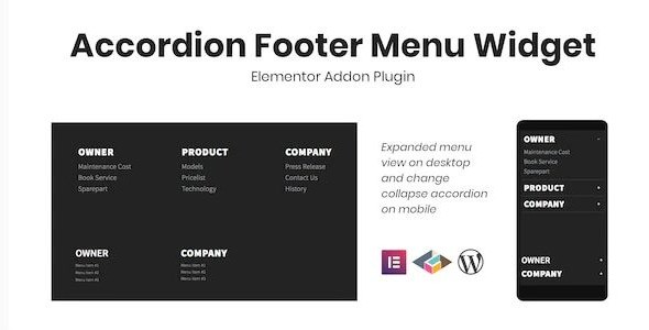 Accordion Footer Menu Widget For Elementor