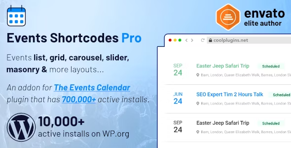Events Shortcodes & Templates Pro Addon For The Events Calendar