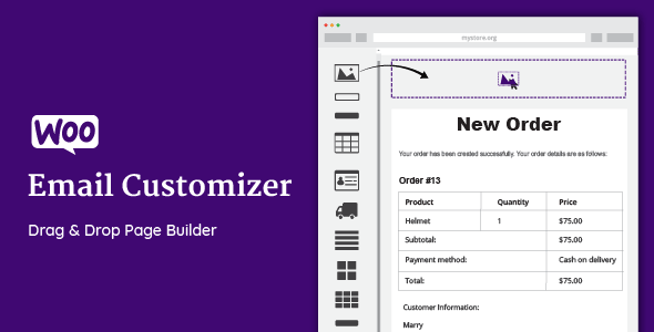WooCommerce Email Customizer with Drag and Drop Email Builder