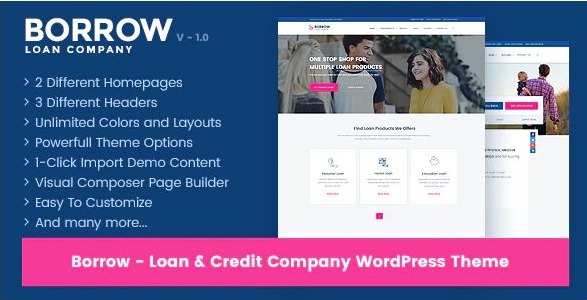 Borrow - Loan Company Responsive WordPress Theme